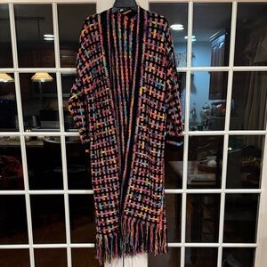 Colorful Knit Open Front Cardigan